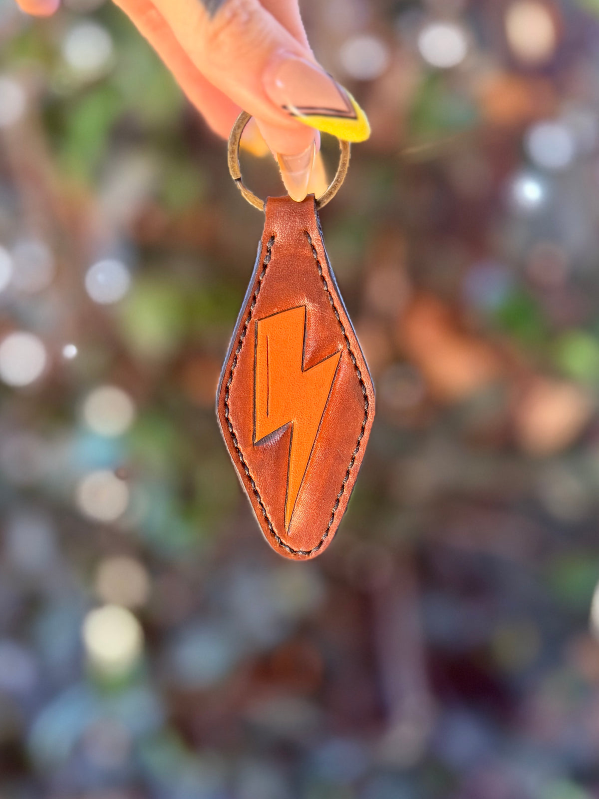 Orange Bolt Keychain