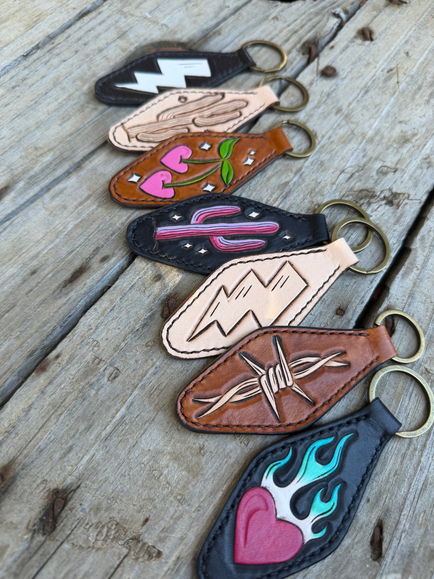 Natural Lightning Bolt Keychain