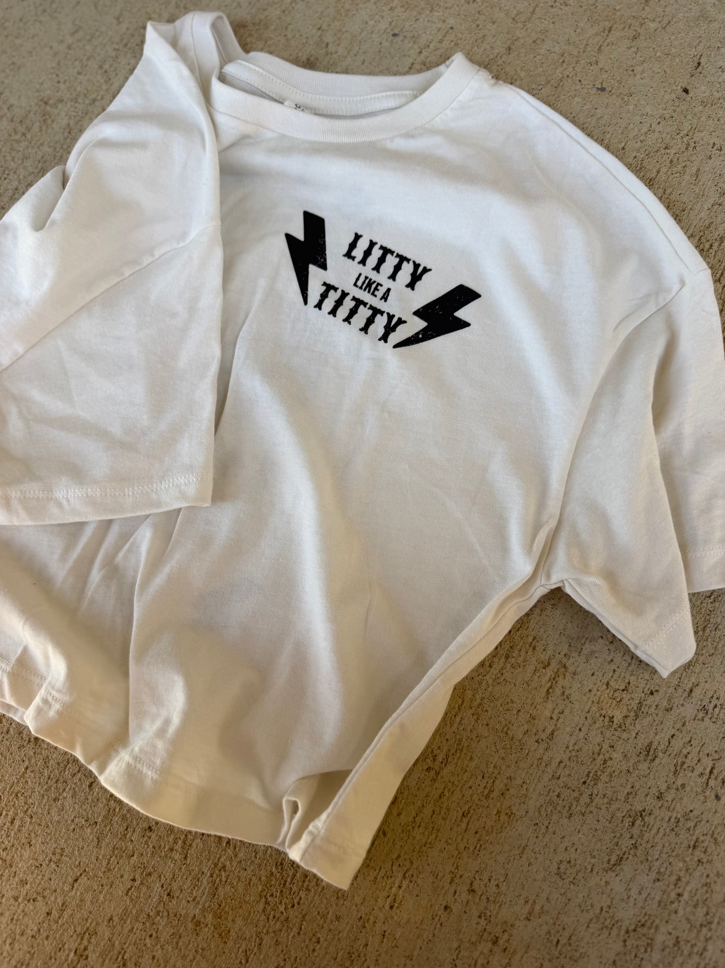 Litty Titty Vintage White Crop