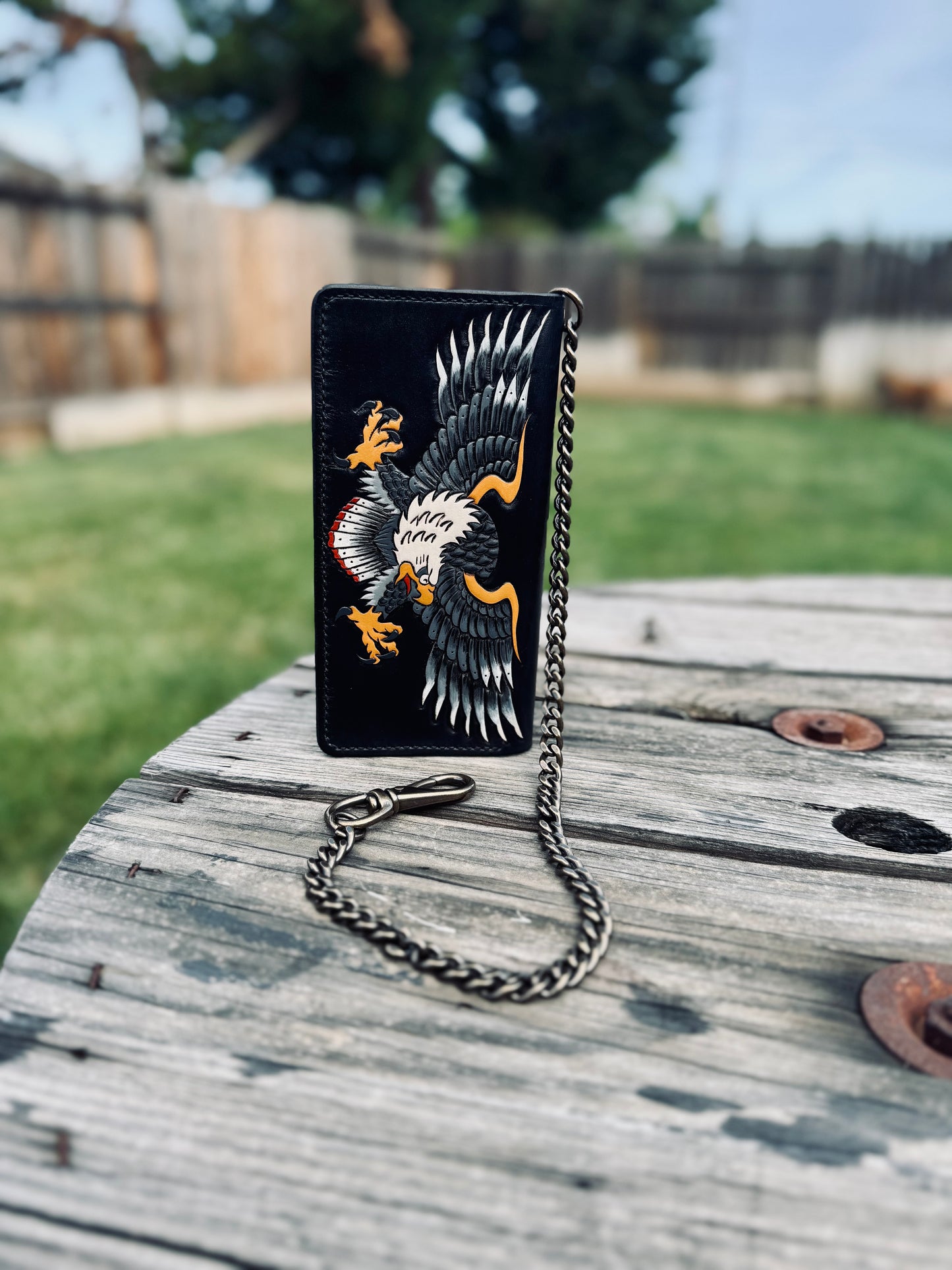 Eagle Long Wallet W/Chain