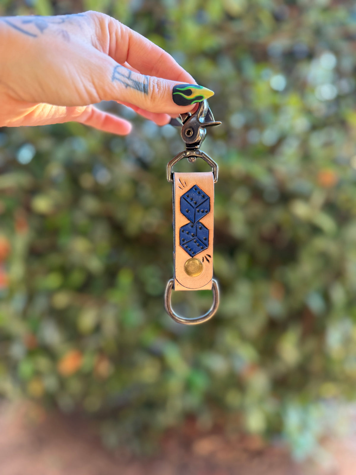 Blue Dice Keychain