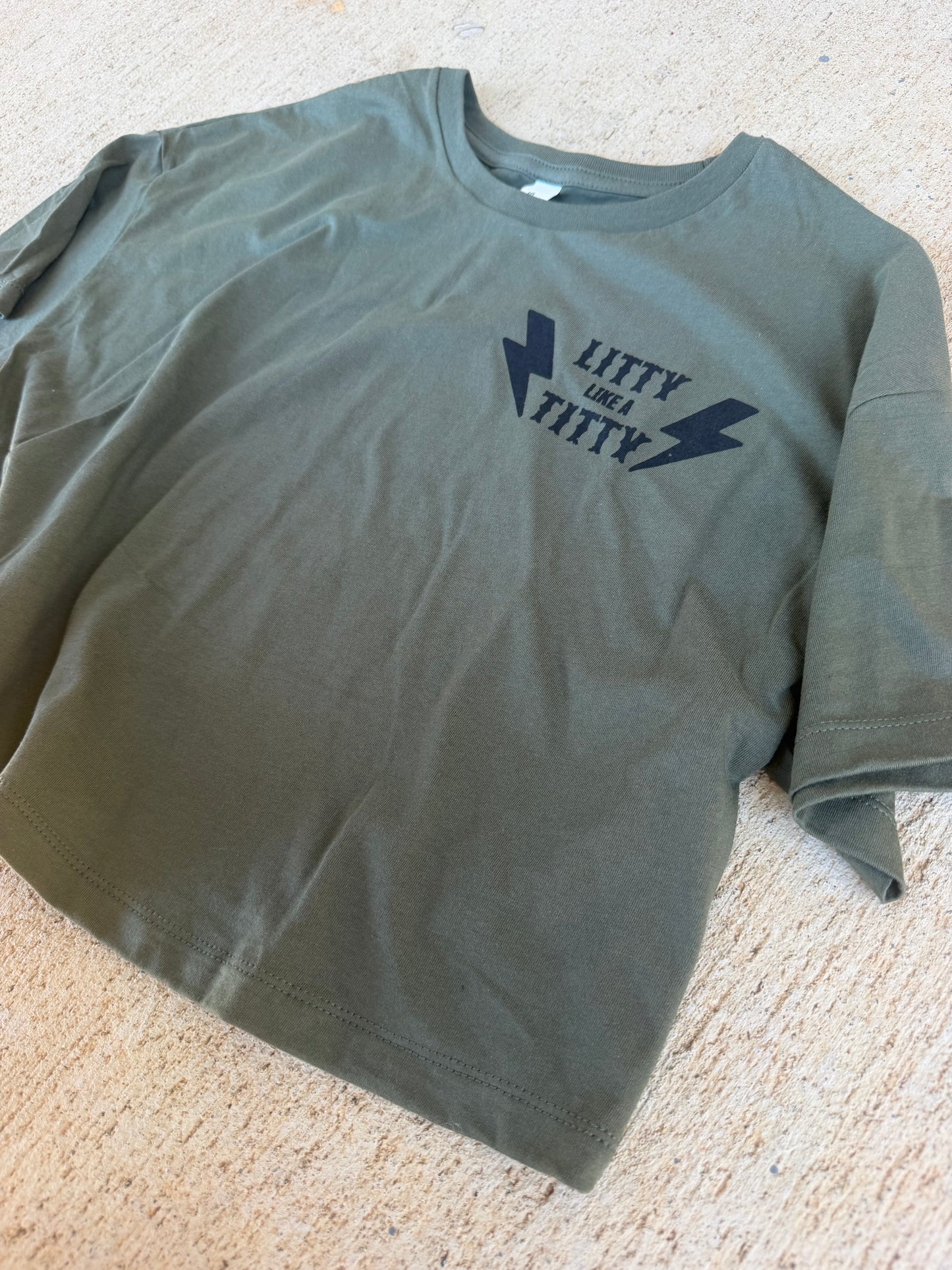Litty Titty Green Crop