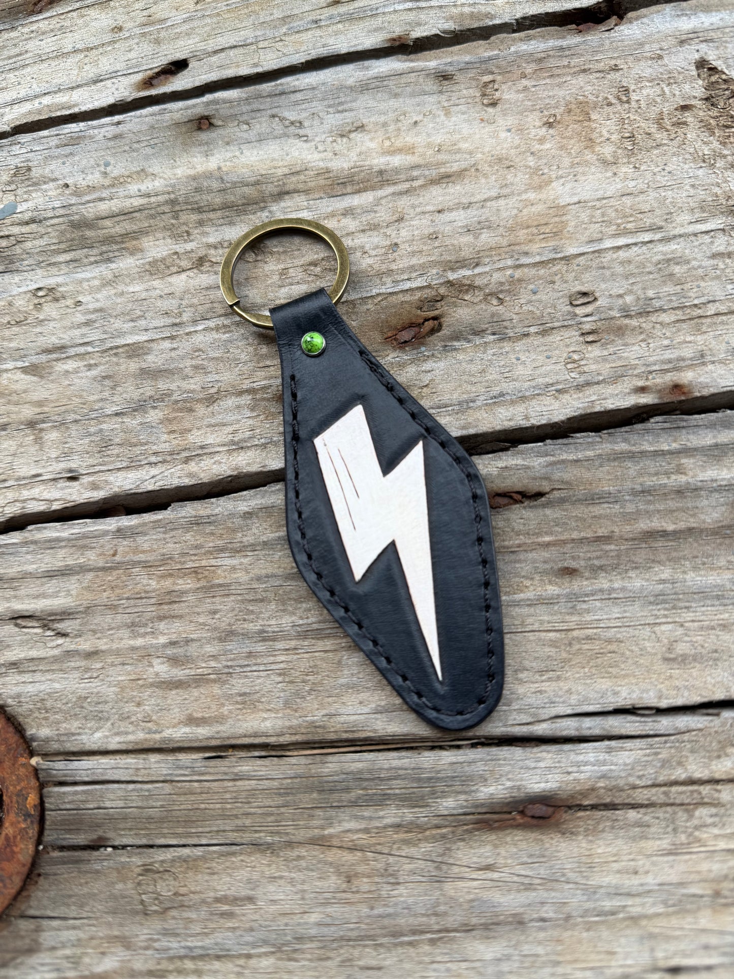 White Bolt Keychain
