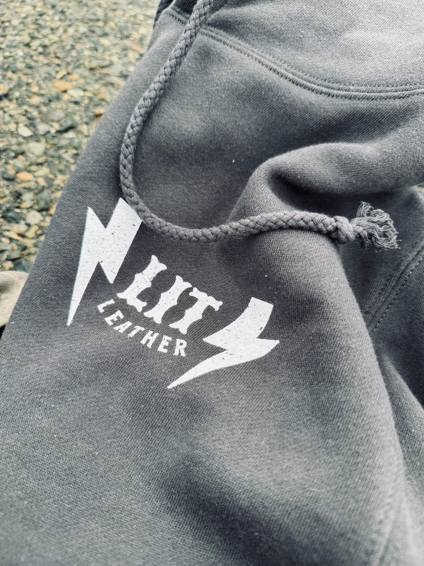 Asphalt LIT Leather Hoodie