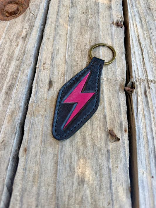 Pink Lightning Bolt Keychain