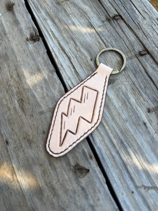 Natural Lightning Bolt Keychain