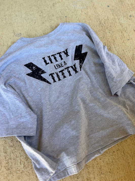 LittyTitty (BACK) Grey Crop