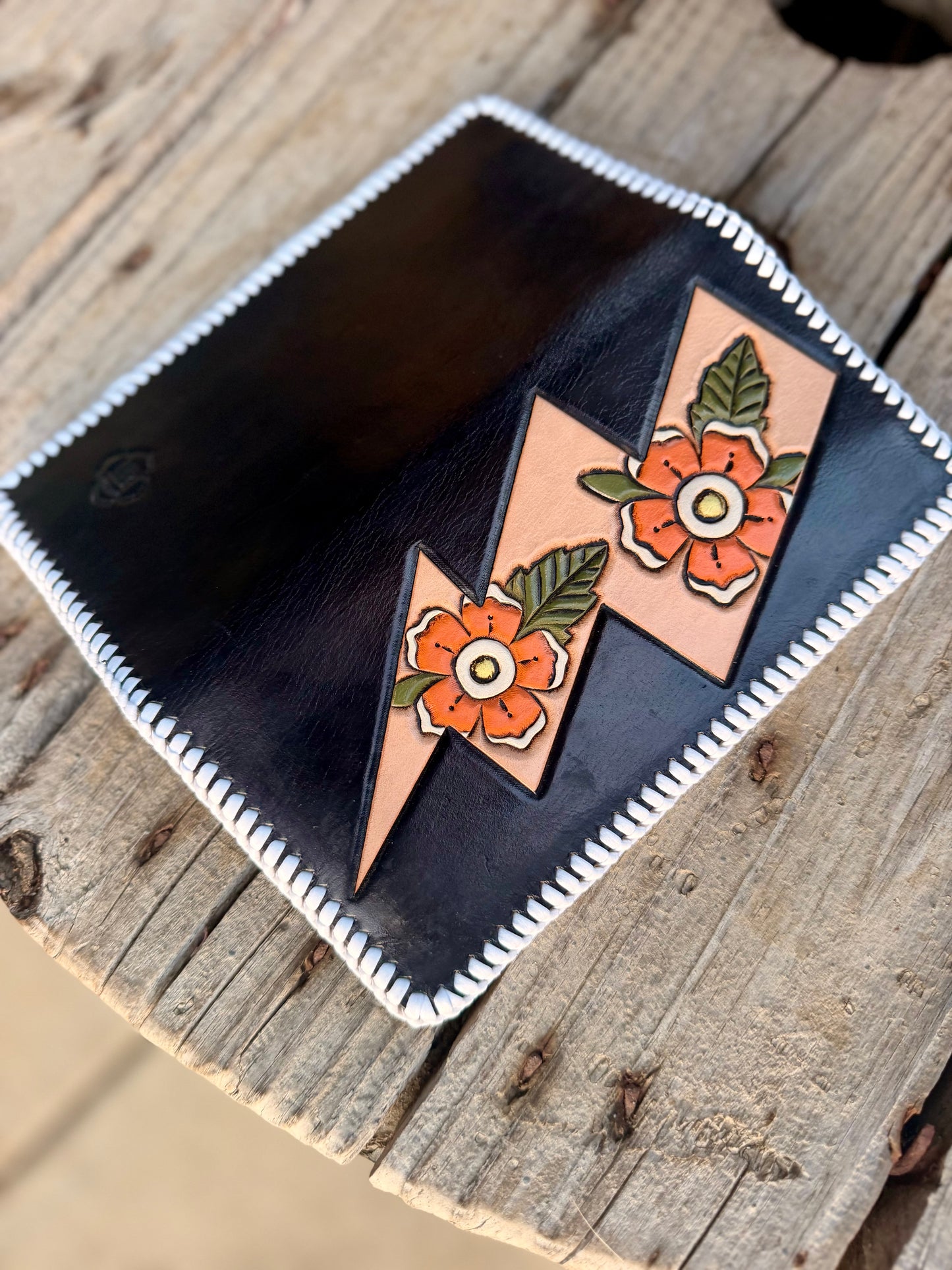 Laced Lightning Bolt Long Wallet