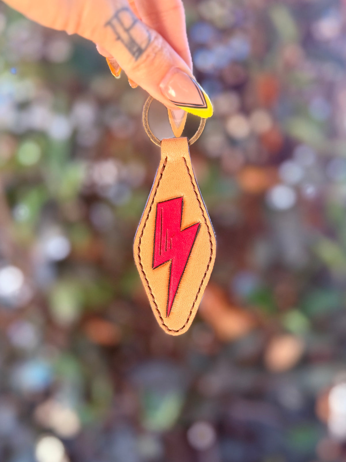 Pink Bolt Keychain