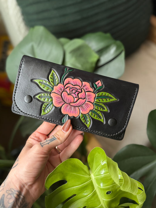 Pink Flower OG Long Wallet