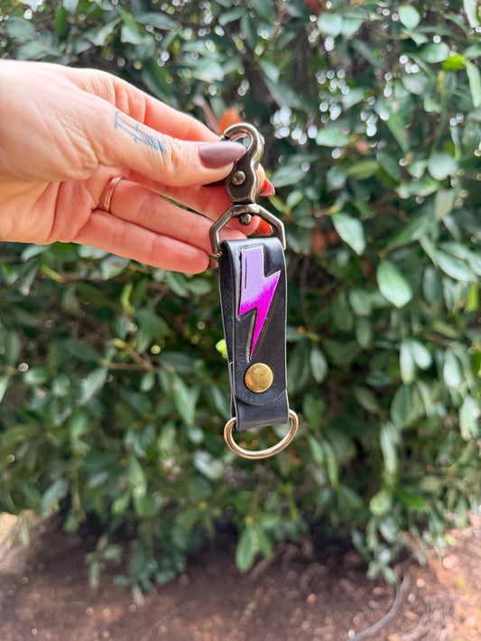 Purple Ombre Bolt Clip Keychain