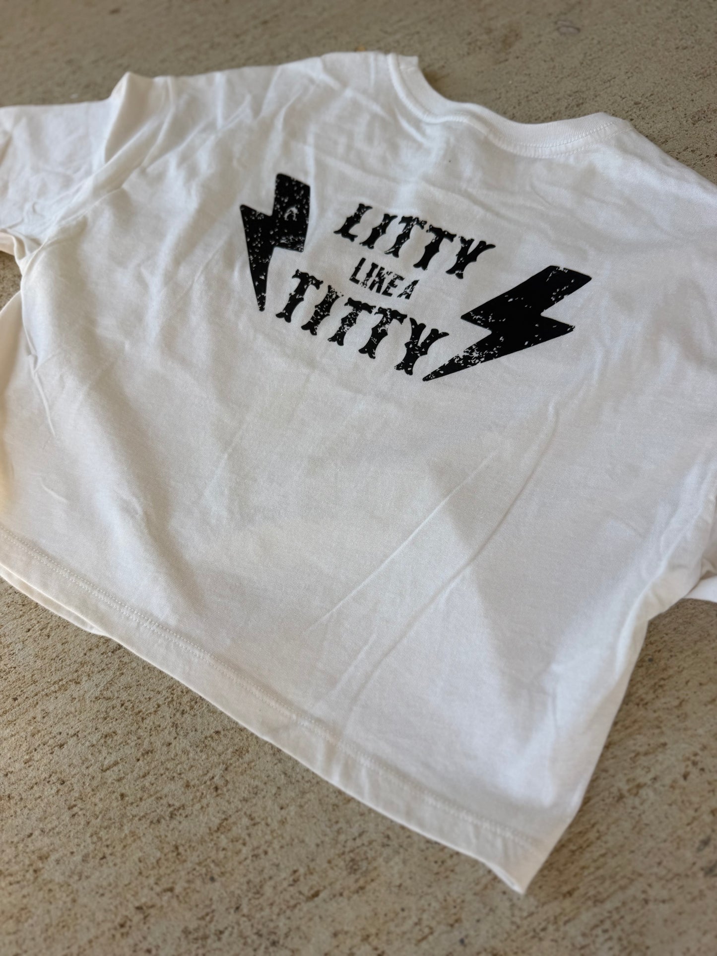 Litty Titty (BACK) Vintage White Crop