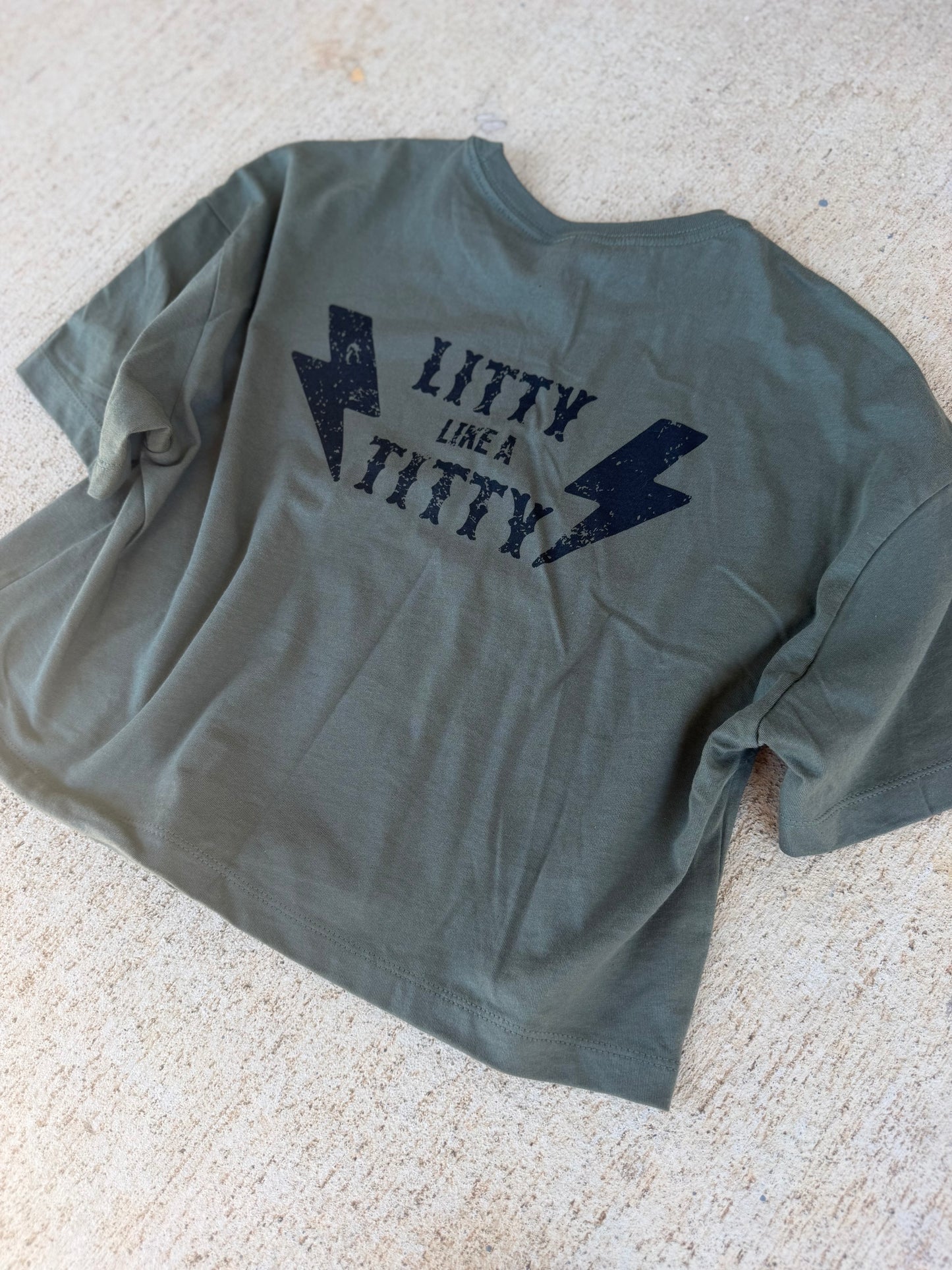 Litty Titty (BACK) Green Crop