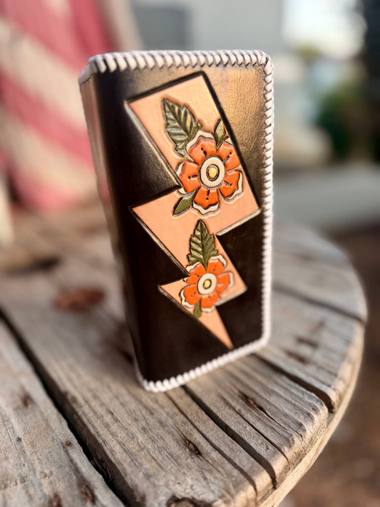 Laced Lightning Bolt Long Wallet