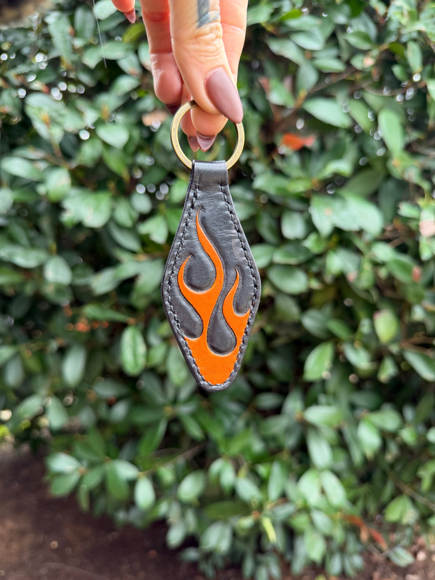 Orange Flame Keychain