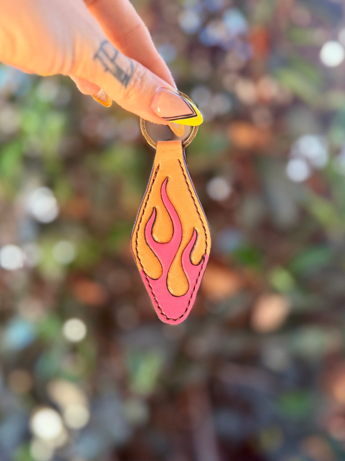 Pink Flame Keychain