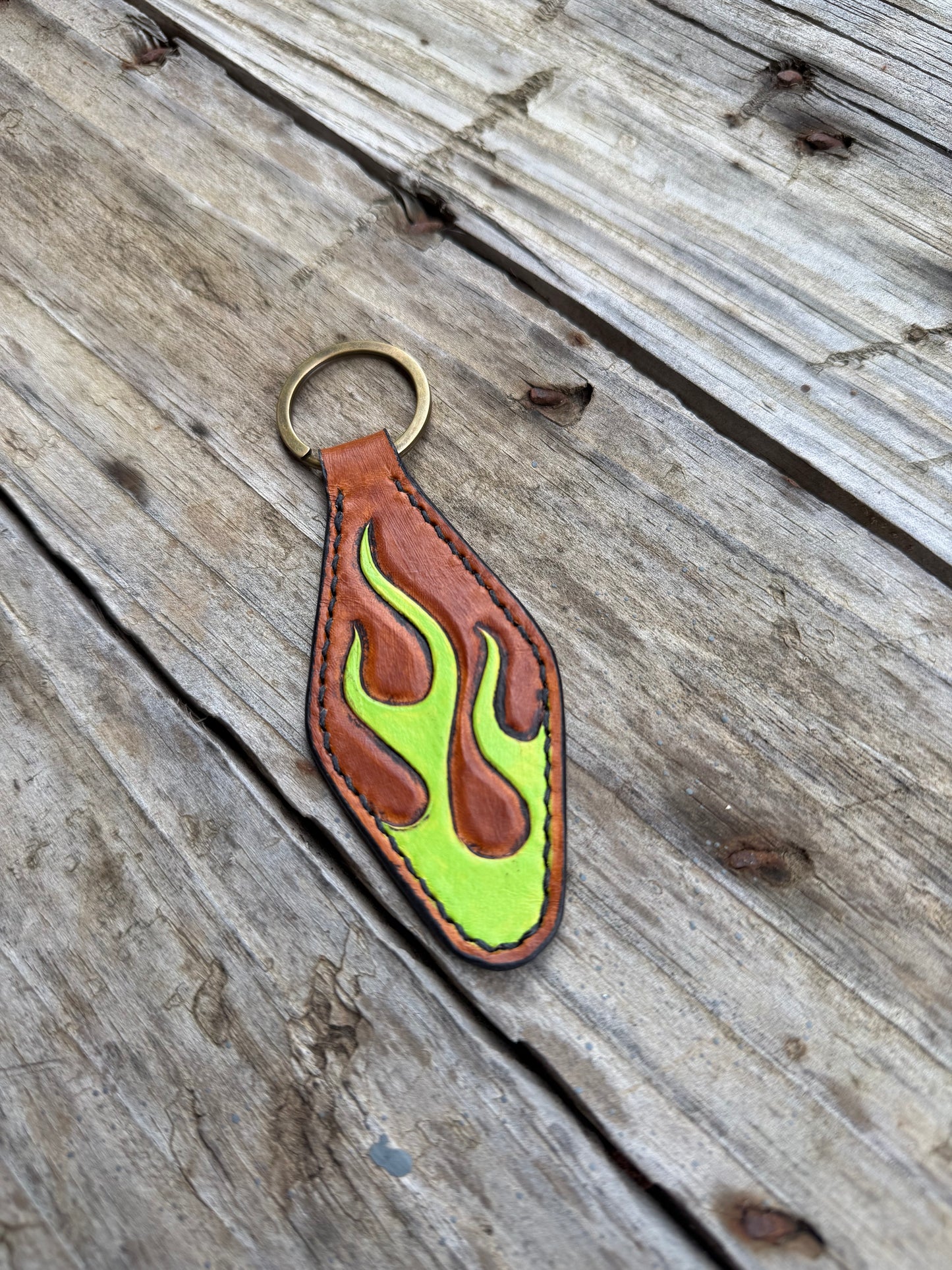Green Flame Keychain