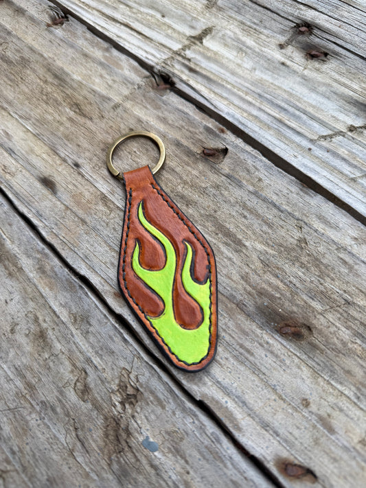 Green Flame Keychain