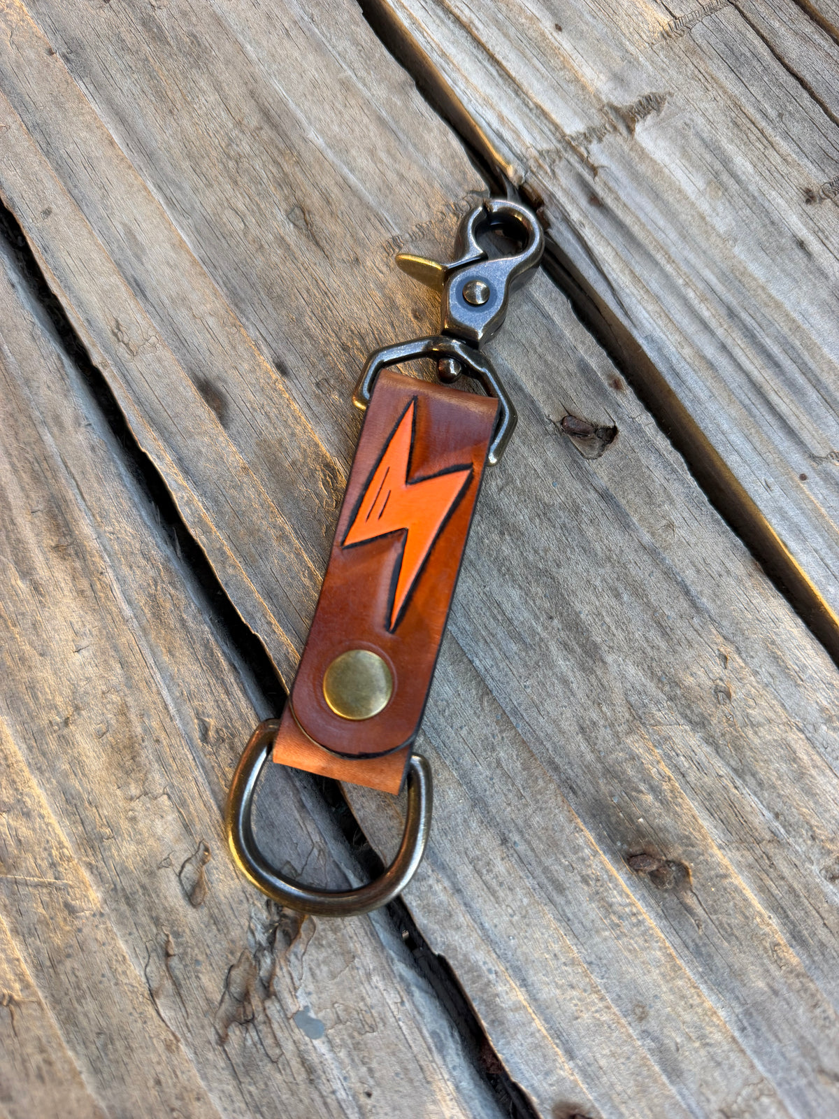 Orange Bolt Keychain