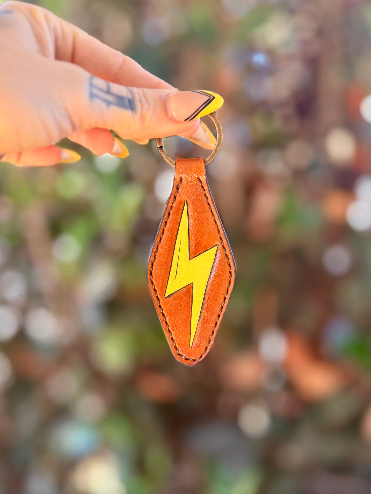 Yellow Bolt Keychain
