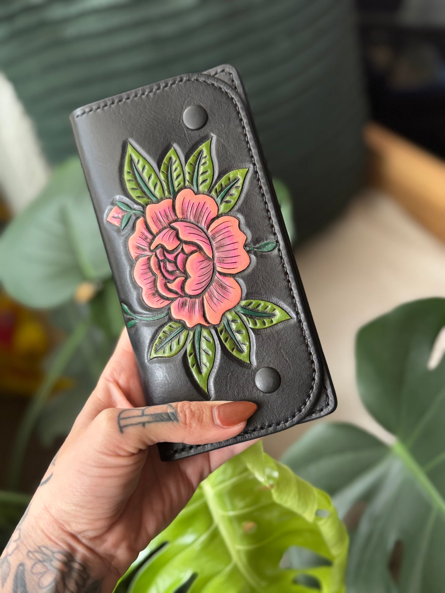 Pink Flower OG Long Wallet