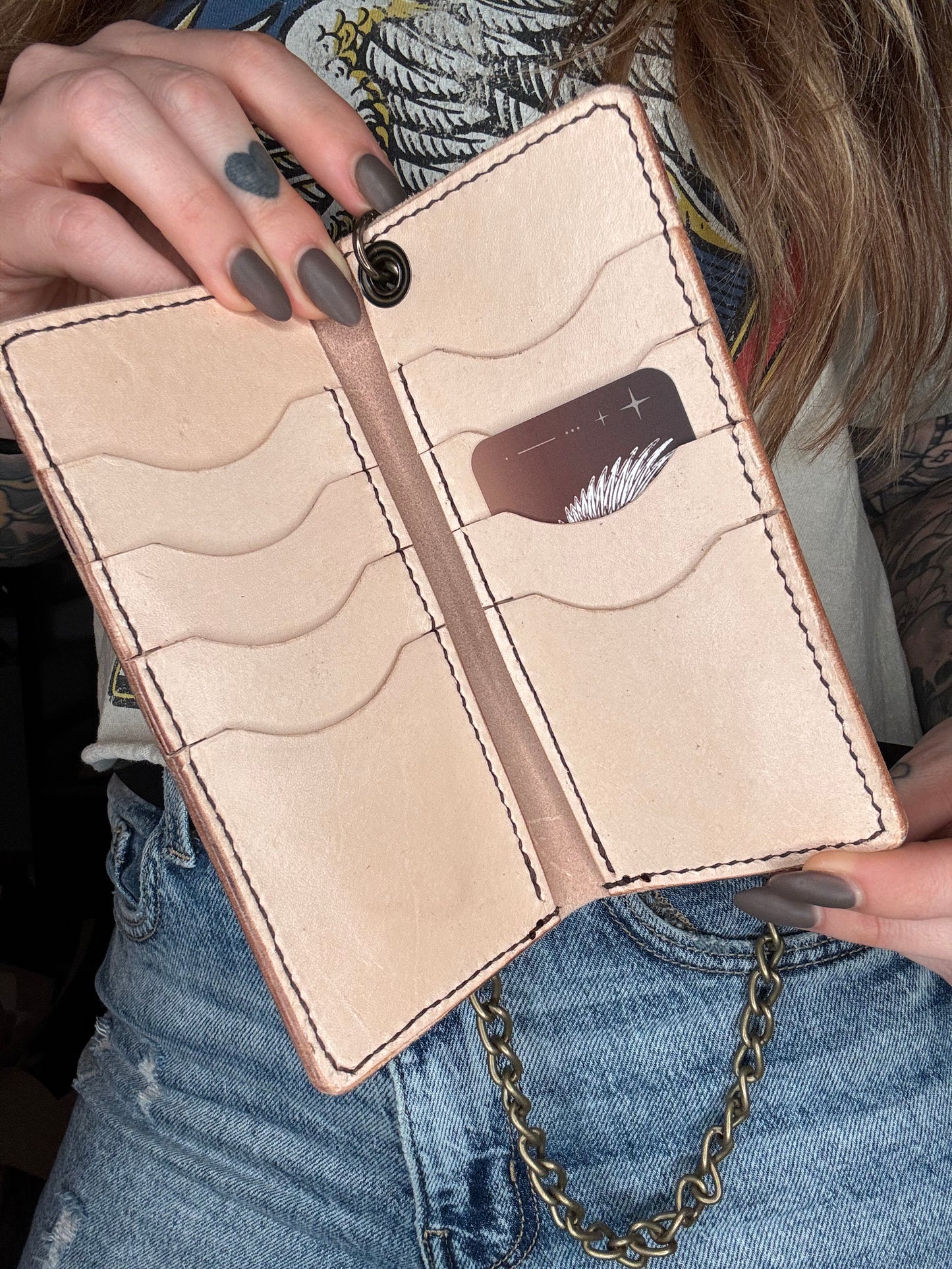 Flower Skull Tommy Wallet W/Chain