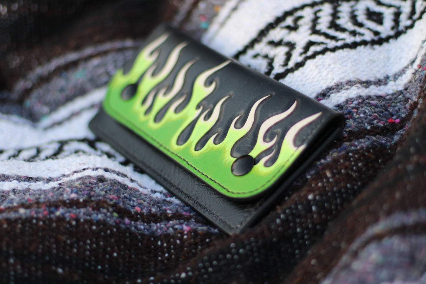 Green Flames OG Long Wallet